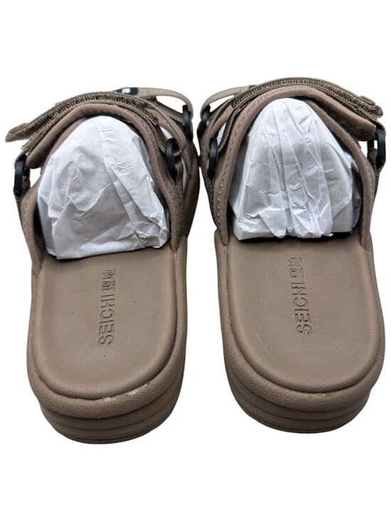 Seichi Men\'s Sandoru Ichi Taupe Round Toe Slip-On Slide Sandals - Size 8 (NEW)